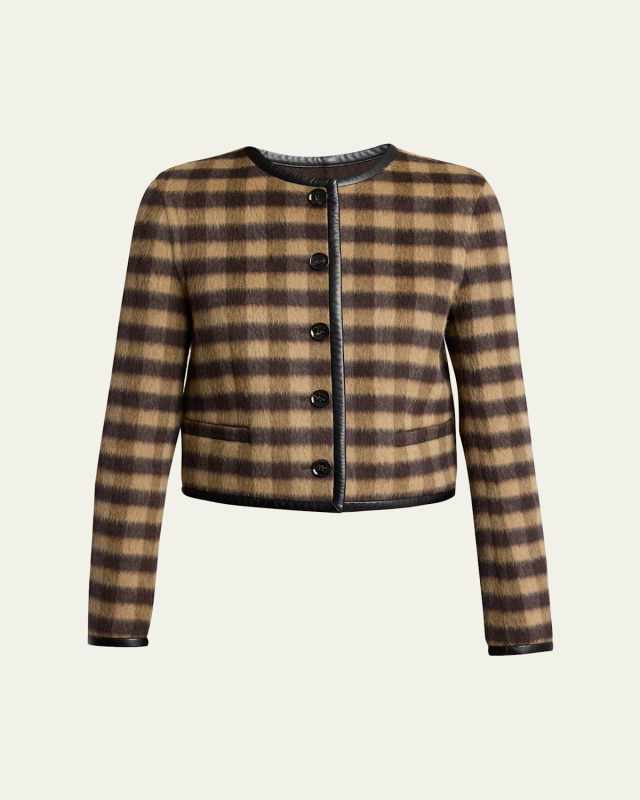 Helene Plaid Cashmere-Blend Jacket